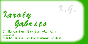 karoly gabrits business card